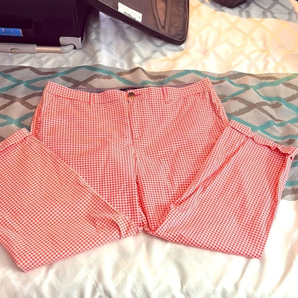 TOMMY  HILFIGER. ORANGE  Gingham Pants - Picture 4 of 6
